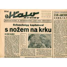 Halo noviny, ročník VI., číslo 41/1938. Reportážní a informační list pro všechny