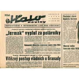 Halo noviny, ročník VI., číslo 36/1938. Reportážní a informační list pro všechny