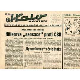 Halo noviny, ročník V., číslo 47/1937. Reportážní a informační list pro všechny