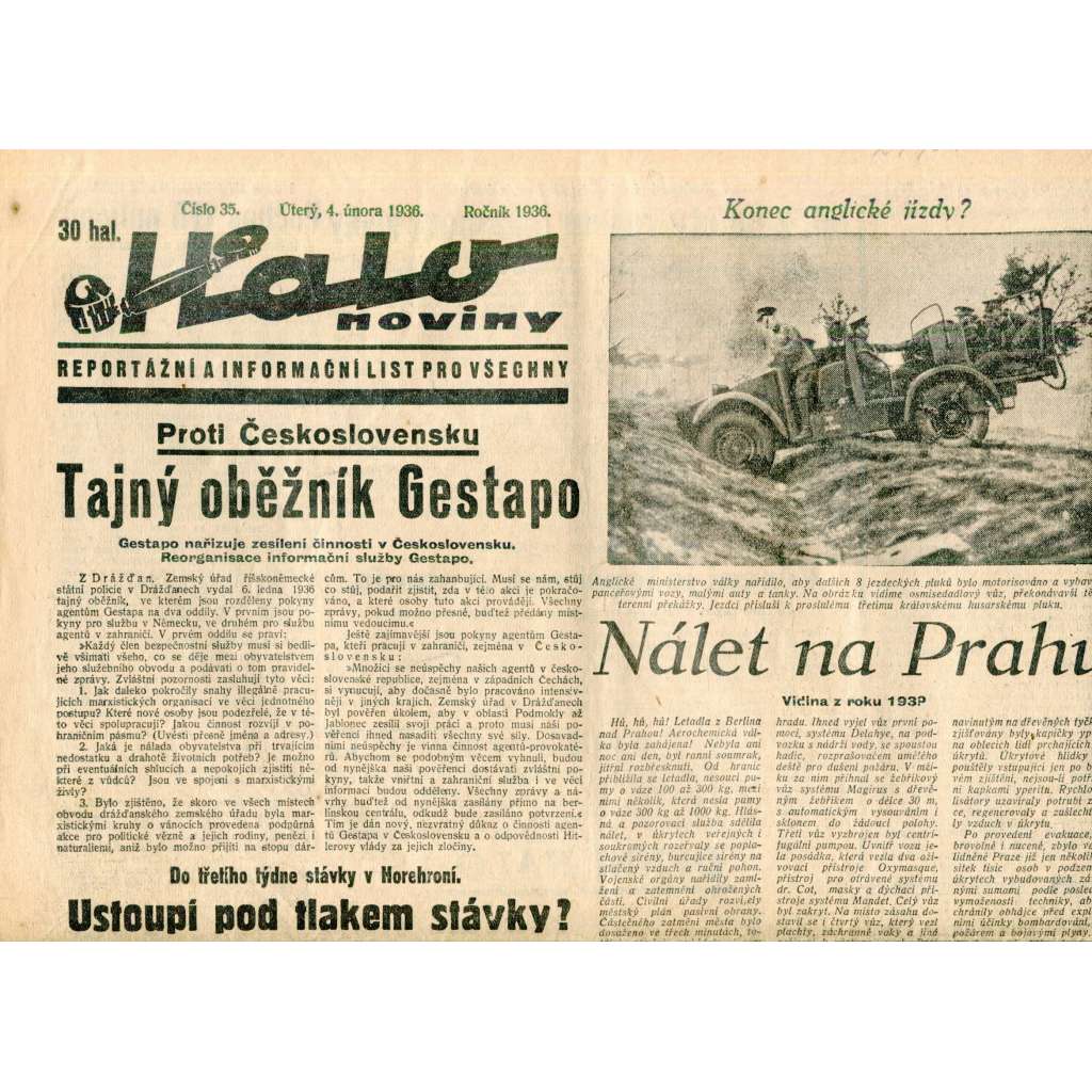 Halo noviny, číslo 35/1936. Reportážní a informační list pro všechny Halo noviny, číslo 35/1936. Reportážní a informační list pro všechny
