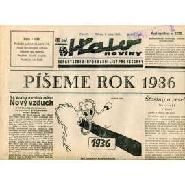 Halo noviny, číslo 1/1936. Reportážní a informační list pro všechny