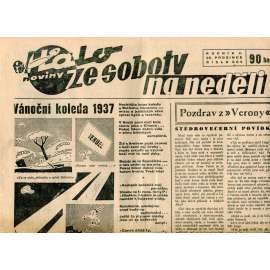 Halo noviny, ze soboty na neděli, ročník V., číslo 304/1937. Reportážní a informační list pro všechny