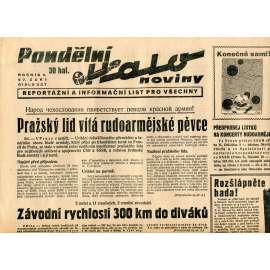 Pondělní Halo noviny, ročník V., číslo 227/1937. Reportážní a informační list pro všechny
