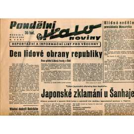 Pondělní Halo noviny, ročník V., číslo 209/1937. Reportážní a informační list pro všechny