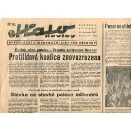 Halo noviny, ročník V., číslo 169/1937. Reportážní a informační list pro všechny