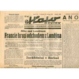 Halo noviny, číslo 74/1936. Reportážní a informační list pro všechny