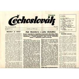 Čechoslovák, ročník IV., číslo 33/1942. Nezávislý týdeník (exil - Londýn, noviny)