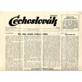 Čechoslovák, ročník IV., číslo 35/1942. Nezávislý týdeník (exil - Londýn, noviny)