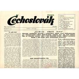 Čechoslovák, ročník IV., číslo 37/1942. Nezávislý týdeník (exil - Londýn, noviny)