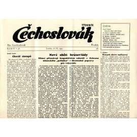 Čechoslovák, ročník IV., číslo 38/1942. Nezávislý týdeník (exil - Londýn, noviny)