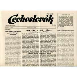 Čechoslovák, ročník IV., číslo 43-44/1942. Nezávislý týdeník (exil - Londýn, noviny)