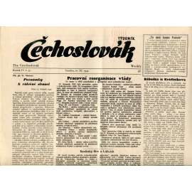 Čechoslovák, ročník IV., číslo 47/1942. Nezávislý týdeník (exil - Londýn, noviny)