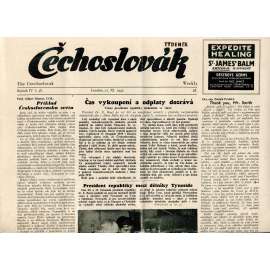 Čechoslovák, ročník IV., číslo 48/1942. Nezávislý týdeník (exil - Londýn, noviny)