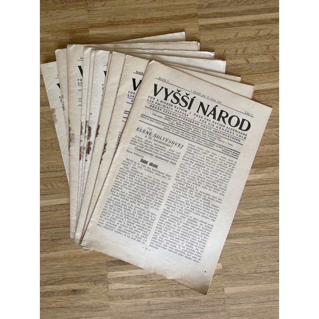 Vyšší národ, ročník V., čísla 2-20/1925 (časopis, noviny, 1. republika, abstinence, abstinenti, boj s alkoholem)
