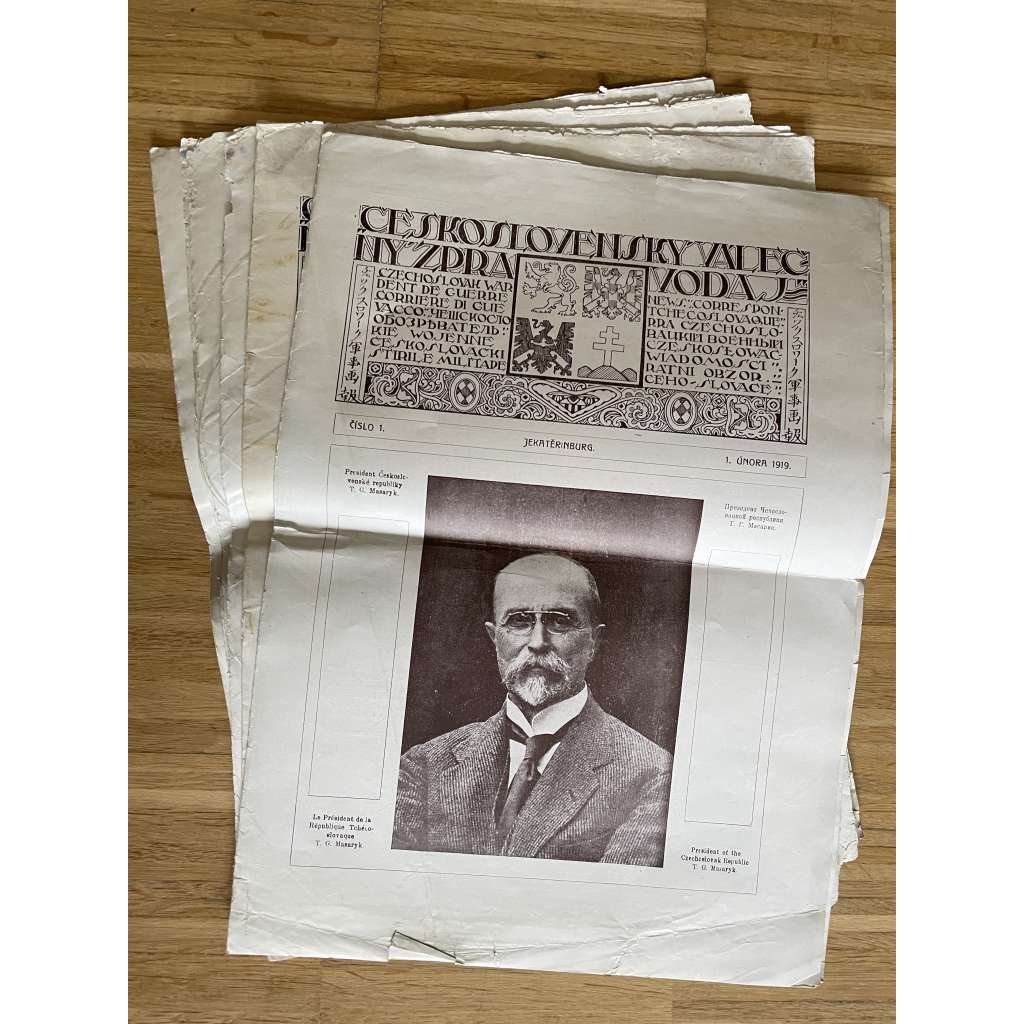 Československý válečný zpravodaj, čísla 1, 2, a 4-8/1919 (legie, Rusko, časopis, noviny, 1. republika)