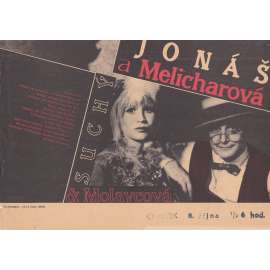 Jonáš a Melicharová (filmový plakát, slepka, film Československo 1986, režie Vladimír Sís, Hrají: Jiří Suchý, Jitka Molavcová)