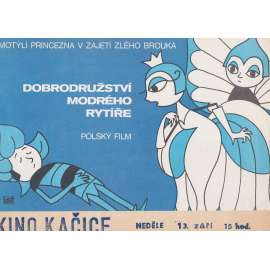 Dobrodružství modrého rytíře (filmový plakát, slepka, film Polsko 1983, režie Lechoslaw Marszalek, Hrají: Hanna Mikuc)