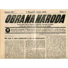Obrana národa 11.2.1938 (antisemitské, protibolševické noviny)