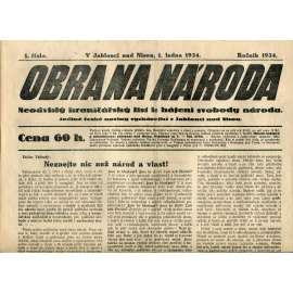 Obrana národa 1.1.1934 (antisemitismus, antisemitské, protibolševické noviny)