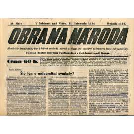 Obrana národa 31.11.1934 (antisemitismus, antisemitské, protibolševické noviny)