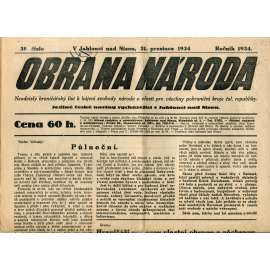 Obrana národa 21.12.1934 (antisemitismus, antisemitské, protibolševické noviny)