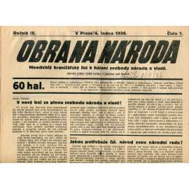 Obrana národa 4.1.1936 (antisemitismus, antisemitské, protibolševické noviny)