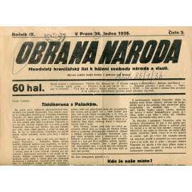 Obrana národa 24.1.1936 (antisemitismus, antisemitské, protibolševické noviny)