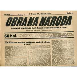 Obrana národa 31.1.1936 (antisemitismus, antisemitské, protibolševické noviny)