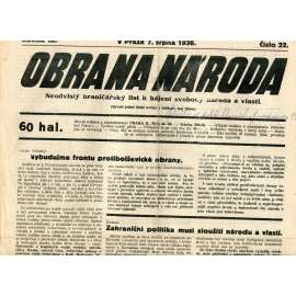 Obrana národa 7.8.1936 (antisemitismus, antisemitské, protibolševické noviny)