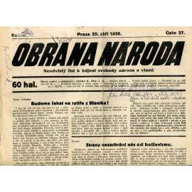 Obrana národa 25.9.1936 (antisemitismus, antisemitské, protibolševické noviny)