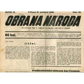 Obrana národa 21.12.1936 (antisemitismus, antisemitské, protibolševické noviny)