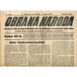 Obrana národa 6.1.1933 (antisemitismus, antisemitské, protibolševické noviny)