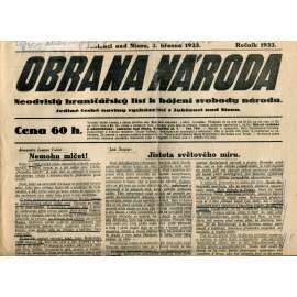 Obrana národa 3.3.1933 (antisemitismus, antisemitské, protibolševické noviny)