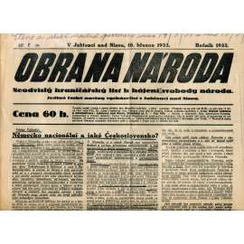 Obrana národa 10.3.1933 (antisemitismus, antisemitské, protibolševické noviny)