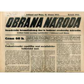Obrana národa 31.3.1933 (antisemitismus, antisemitské, protibolševické noviny)