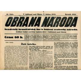Obrana národa 7.4.1933 (antisemitismus, antisemitské, protibolševické noviny)