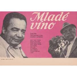 Mladé víno (filmový plakát, slepka, film Československo 1986, režie Václav Vorlíček, Hrají:Vladimír Menšík, Josef Abrhám)