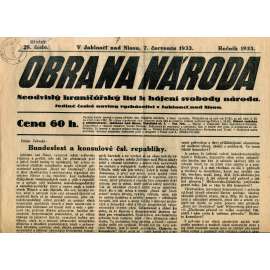 Obrana národa 7.7.1933 (antisemitismus, antisemitské, protibolševické noviny)