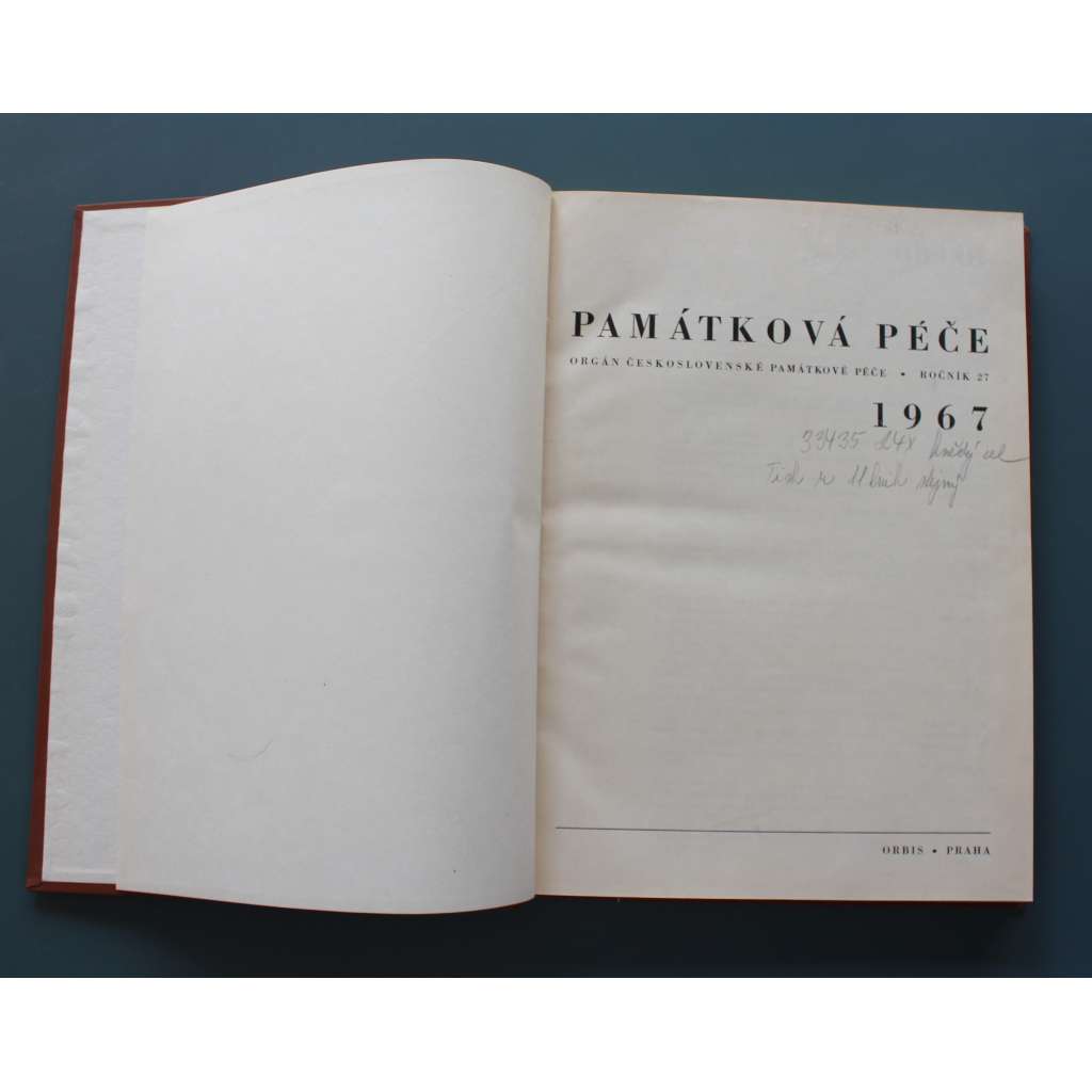Památková péče 1967, roč. 27 (časopis, architektura, malířství, sochařství, mj. J. Heřman - Židovské hřbitovy v Čechách; M. KOutný - Chebské šachovnice; K obnově Reinerových fresek v kostele sv. Tomáše; Historické jádro Amsterdamu a jeho obnova)