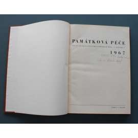 Památková péče 1967, roč. 27 (časopis, architektura, malířství, sochařství, mj. J. Heřman - Židovské hřbitovy v Čechách; M. KOutný - Chebské šachovnice; K obnově Reinerových fresek v kostele sv. Tomáše; Historické jádro Amsterdamu a jeho obnova)
