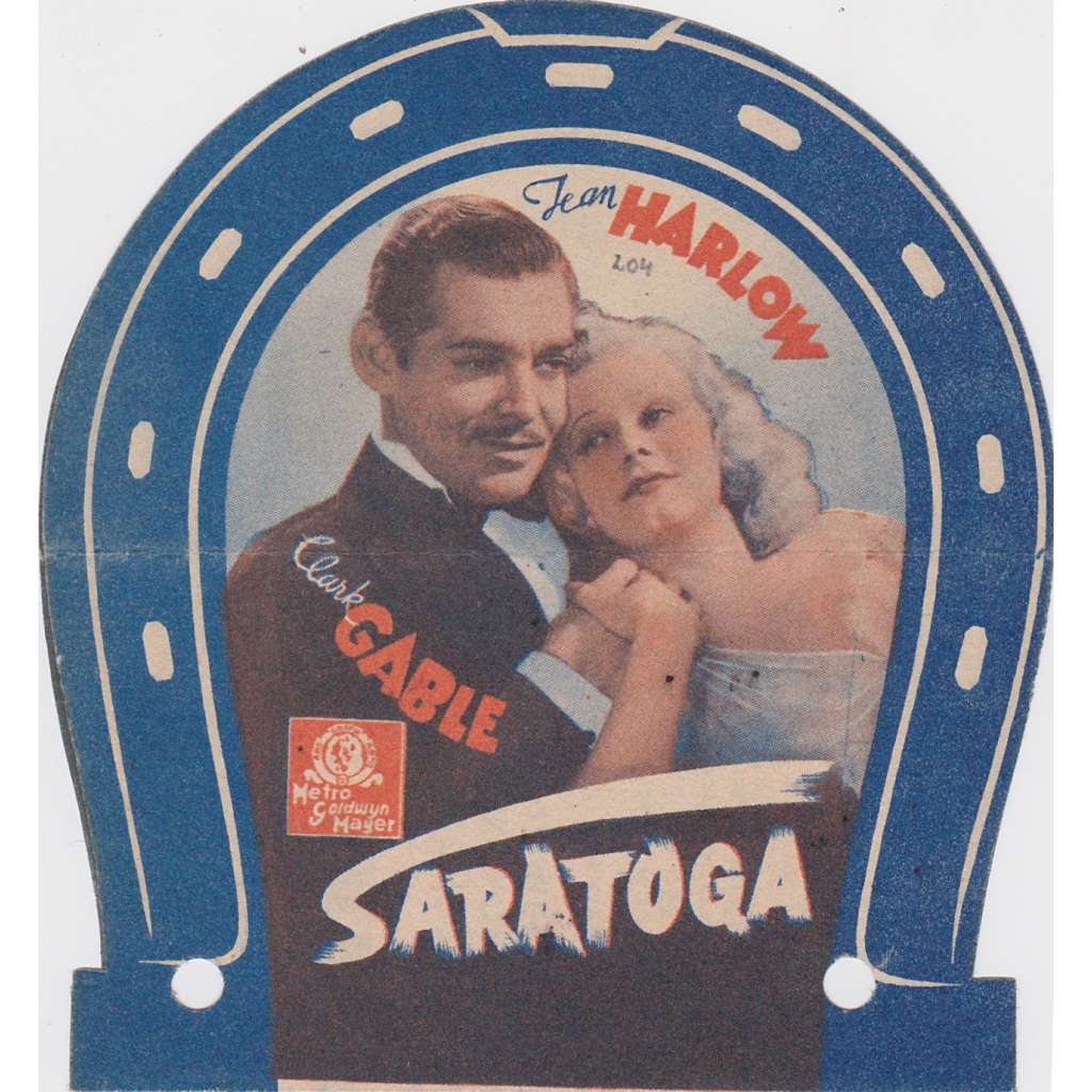 Saratoga. Filmový prospekt z kina. (režie Jack Conway,  hrají Clark Gable, Jean Harlow)