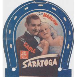 Saratoga. Filmový prospekt z kina. (režie Jack Conway,  hrají Clark Gable, Jean Harlow)