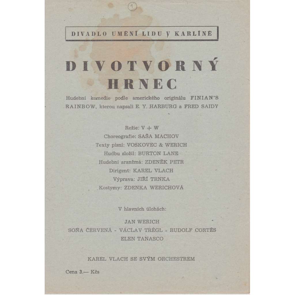 Divotvorný hrnec. Divadelní program (Jan Werich)
