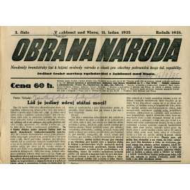Obrana národa 11.1.1935 (antisemitismus, antisemitské, protibolševické noviny)