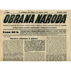 Obrana národa 15.2.1935 (antisemitismus, antisemitské, protibolševické noviny)
