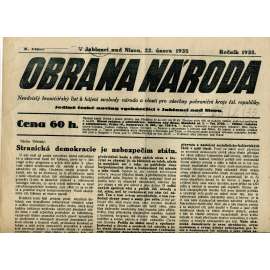 Obrana národa 22.2.1935 (antisemitismus, antisemitské, protibolševické noviny)