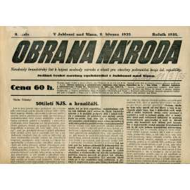 Obrana národa 8.3.1935 (antisemitismus, antisemitské, protibolševické noviny)