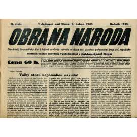 Obrana národa 5.4.1935 (antisemitismus, antisemitské, protibolševické noviny)