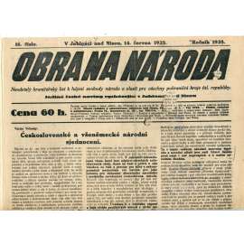 Obrana národa 14.6.1935 (antisemitismus, antisemitské, protibolševické noviny)