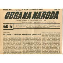 Obrana národa 15.11.1935 (antisemitismus, antisemitské, protibolševické noviny)
